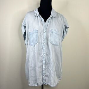 CHELSEA & THEODORE Soft Denim Shortsleeve Top XL